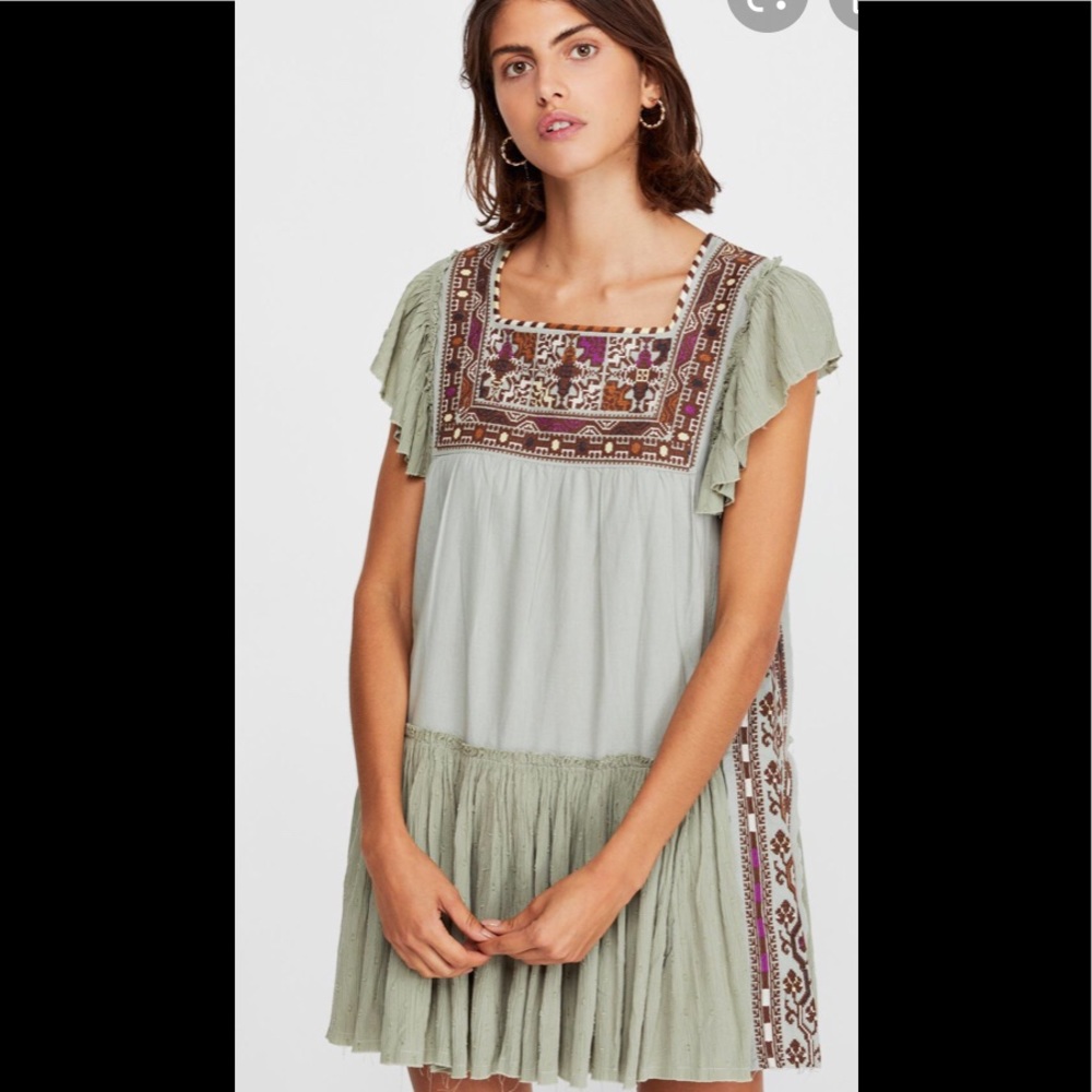 On hold//Irregularity// Free People Day Glow Embroidered Mini Dress - Picture 2 of 9